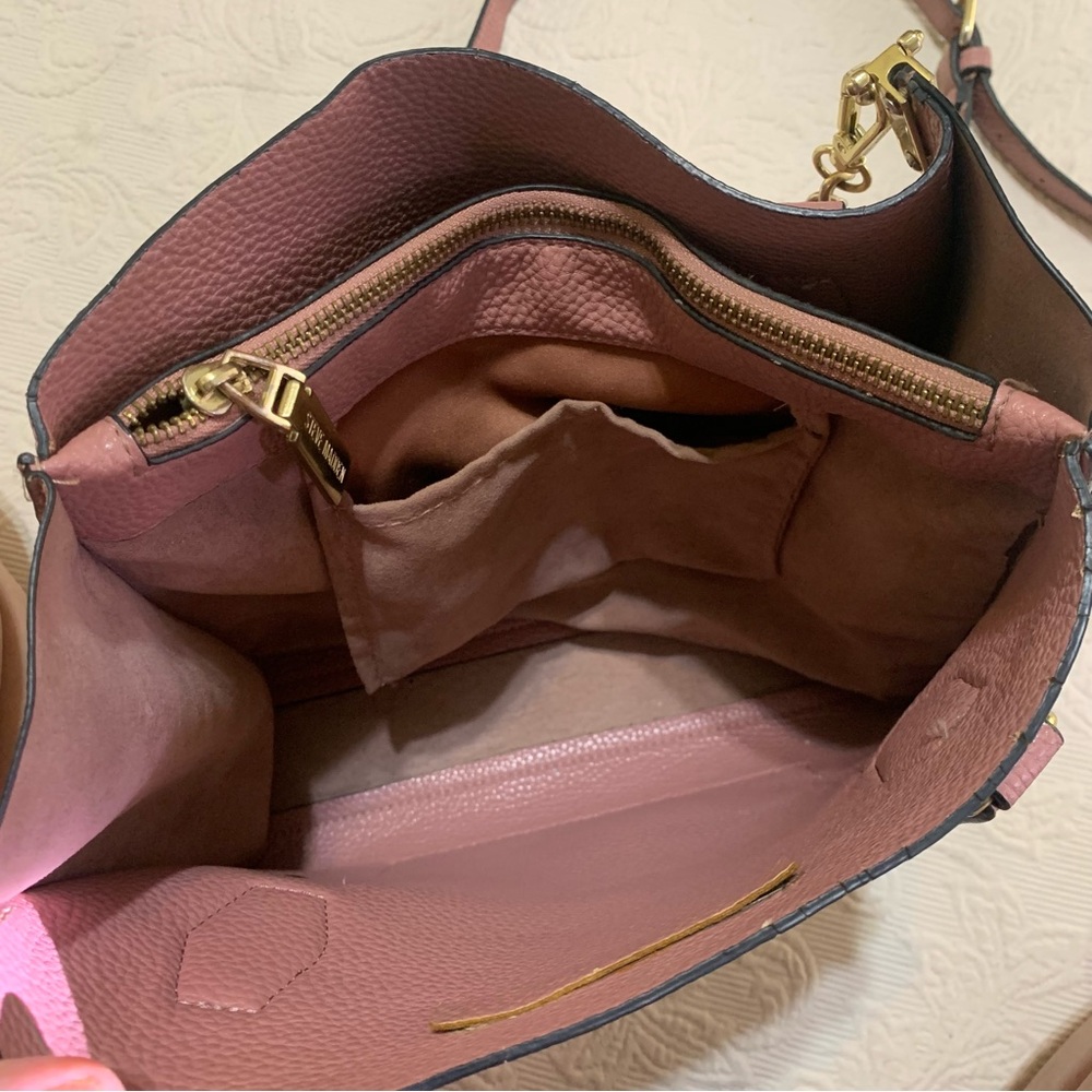 Steve Madden Pink Squared Gold Accent Shoulder/Crossbody Open Bag Purse - Picture 7 of 11
